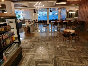 commercial installation hard surface tile flooring lobby hotel